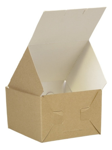 100 Cajas De 13x13x9 Para Comida Armable Hamburguesas Papas Color Blanco