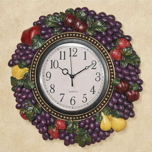 Reloj De Pared De Cocina Con Uvas De Frutas Toscanas, Múltip