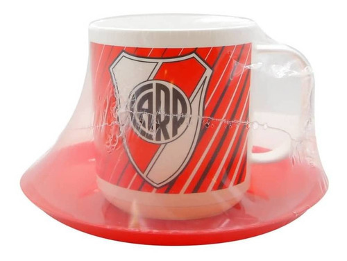 Set Taza Con Plato River Plate Plastica Original