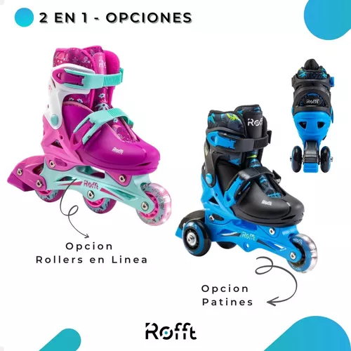 Rollers Patines Niña 2 En 1 Extensible Protecciones Casco