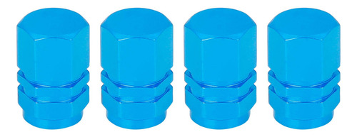 4 Tapa Valvula Neumatico Azul Para Rueda Cubierta Coche
