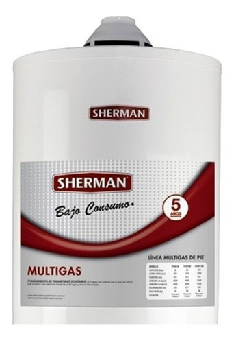 Imagen 2 de 4 de Termotanque multigas Sherman Gas TPGP50 blanco 50L