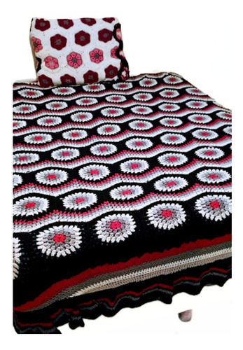 Set De Colcha Y Funda Para Almohada Hecha A Crochet