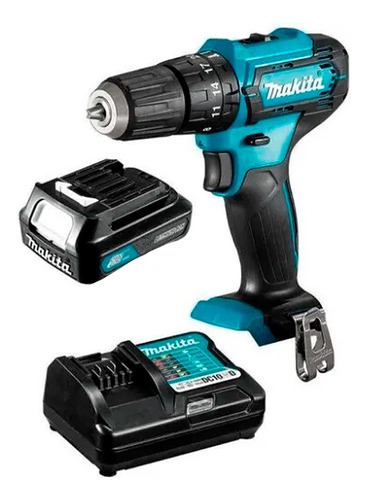 Taladro Atornillador Percutor 12v Con 1 Batería 1carg Makita Color Turquesa