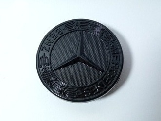 Emblema Mercedes Benz 5,7cm Full Black Para Capot Logotipo