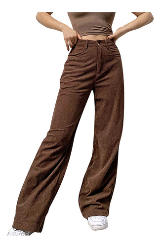 Pantalones Para Mujer Sólido De Talle Medio De Cintura Ancha