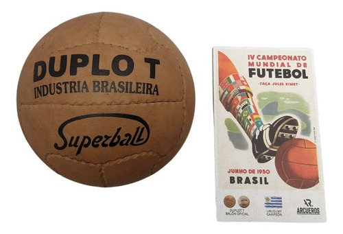 Balón Para Fútbol #2 Mundial Brasil 1950 + Afiche Coleccion