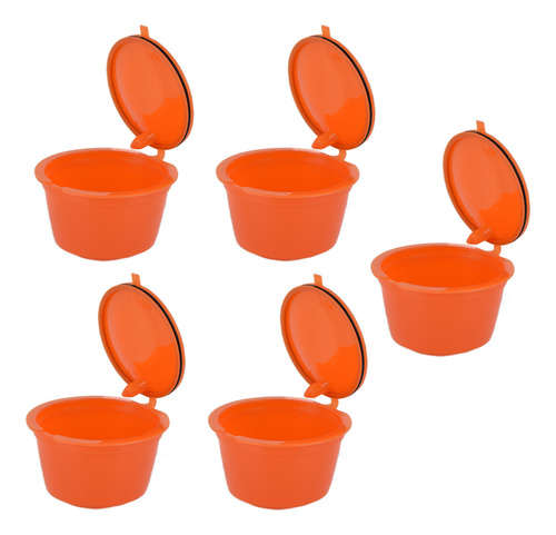 Cápsula De Café Naranja, 5 Unidades, 50 Ml, Reutilizable, Co
