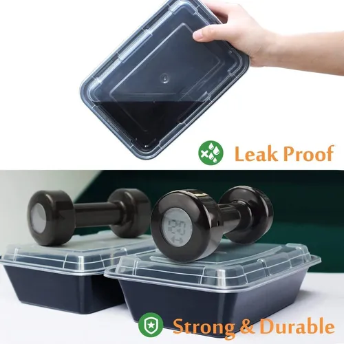 Enther 36oz Meal Prep Containers 20 Pack 3 Compartments W...