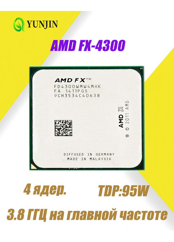 Cpu Amd Fx-4300 Original De 4 Núcleos, 3,8 Ghz Y 95 W