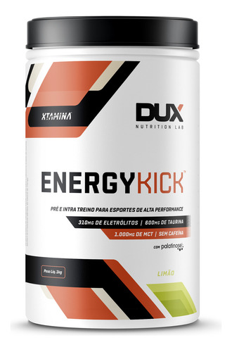 Energy Kick Pré E Intra Treino 1kg Sabor Limão - Dux Nutrition