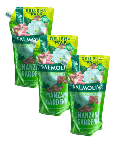 Jabón Líq. Palmolive Flor Manzana Y Garde Doypack 800ml-3pzs