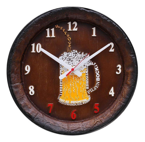 Relógio Barril Decorativo - Happy Hour - 42cm
