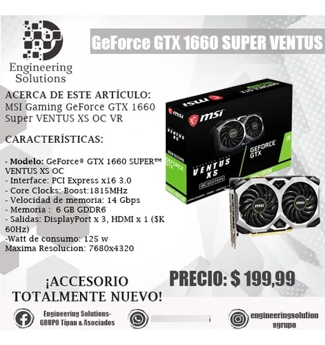 Caracteristicas gtx online 1660 super
