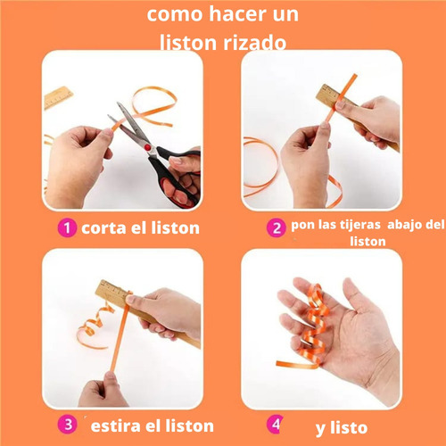 2 Hilo Curly Metalico Curling Ruling Liston Rulin Color Dorado