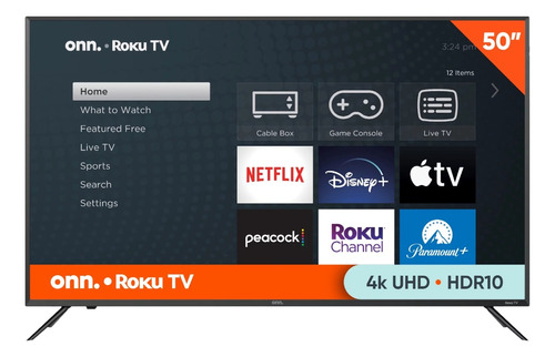 Pantalla Onn 100012585 50  2160p 4k Roku Smart Tv Led  (Reacondicionado)