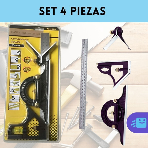 Escuadra Combinada Profesional Multipropósito De 4 Piezas
