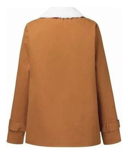 Abrigo De Felpa Con Solapa Grande A La Moda For Mujer En K
