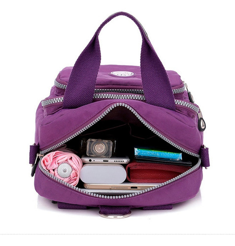 Bolsa Impermeable Dama Mochila Amplia Viaje 2en1 De Hombro