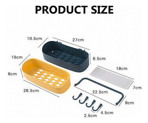 1pcs Punch-free Plastic Shelf Bathroom Accessories(blue)