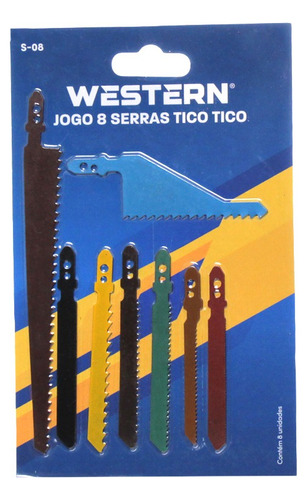 Jogo Kit Serra Tico Tico 8 Lâminas Para Madeira E Metal