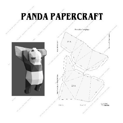 Panda Papercraft Colgado 42 X 50 Aproximadamente Colorear