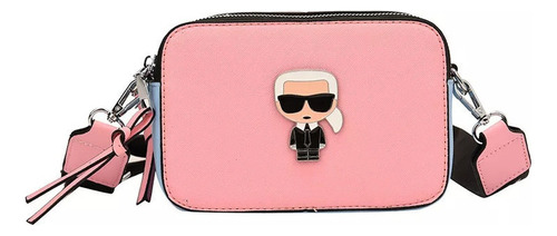 Bolso De Hombro De Cuero De Lujo De Moda Karl Lagerfeld Color Rosy