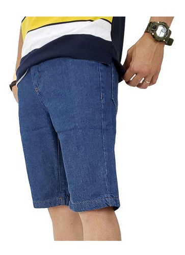 Bermuda Jeans Masculina Plus Size Tamanho Grande C/ Lycra