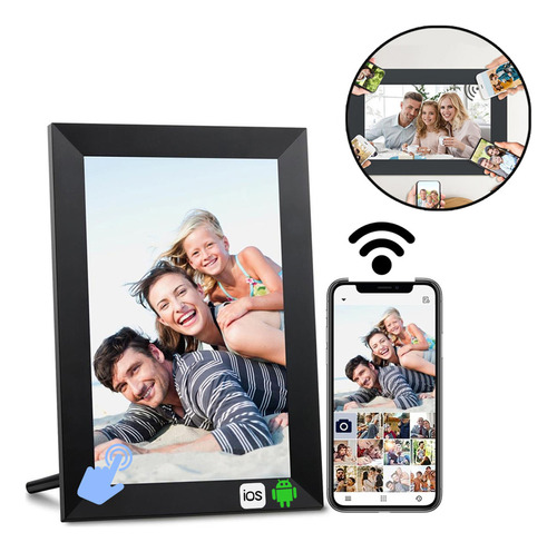 Porta Retratos Fotos Videos Digital Inteligente Wifi Tela Lcd Touch Screen 10,1 Polegadas Ios Androd 16gb Memoria Sd Cheerylux Cyl-p1 Preto