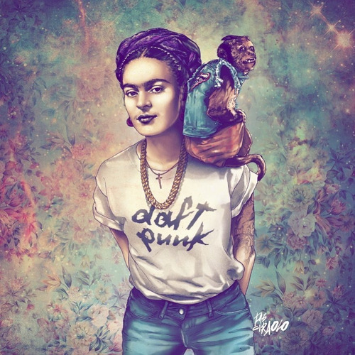 Foto De Parede 45x45cm Frida Kahlo - Novo Estilo - Hipster