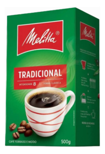 Café Melitta Tradicional Torrado E Moído 500g Pó De Café.