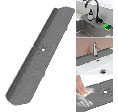 . Alfombrilla Para Grifo De Fregadero Protector Para Gris