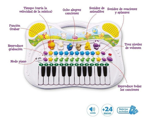 Imagen 3 de 3 de Organo, Teclado Para Niños Bestoys,blanco
