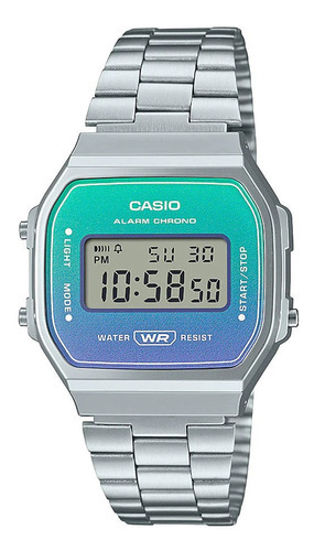 Reloj Casio A-168wer 2a - Caja Ø36.3mm - Impacto Color de la malla Plateado