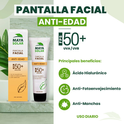 Protector Solar Facial Anti-edad Con Ácido Hialurónico 50ml