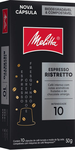 Café espresso ristretto en cápsula Melitta sem glúten