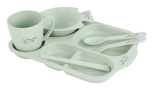 Set Vajilla 6 Piezas Bambu Hogar Cocina Alimentos Decoracion