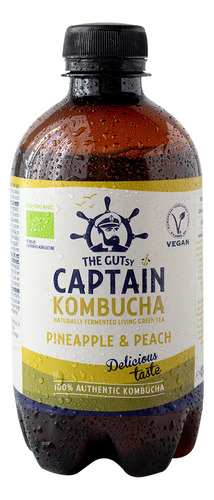 Kombucha Piña Durazno Gutsy Captain 400 Ml
