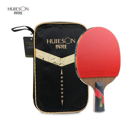 Raquete de ping pong Huieson 6 Stars preta/vermelha CS (Chinês)