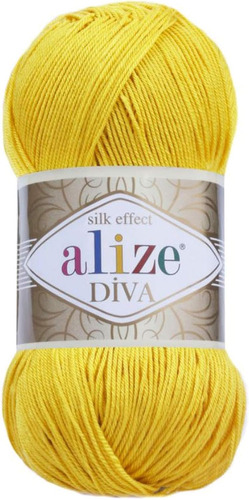 Hilo Acrílico 100% Microfibra Alize Diva Silk Effect, 1 Bola