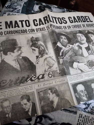 Fascimil Diario Critica Muerte Carlos Gardel + Notas
