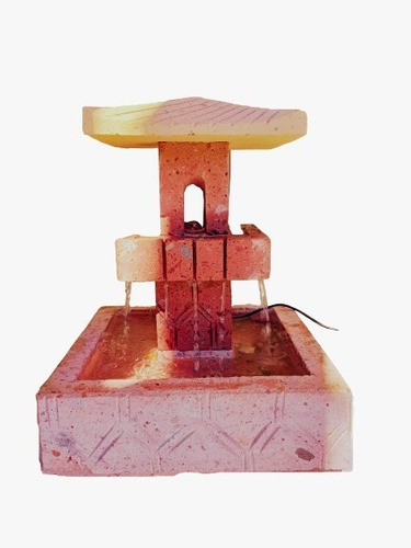 Fuente De Cantera Rosada 100% Piedra Decoración