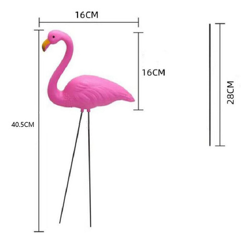 2 Flamingo Garden Stake Estatua Mirar Hacia Arriba 40,5x16cm
