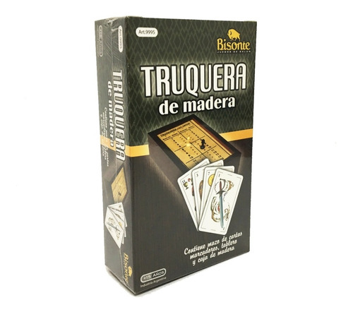 Truquera De Madera Con Cartas De Truco Caja Y Tablero