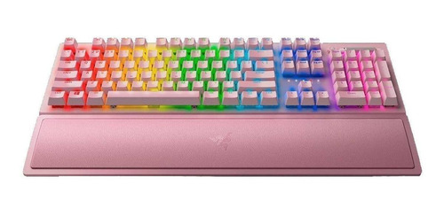 Imagen 2 de 2 de Teclado gamer Razer BlackWidow V3 QWERTY Green inglés US color rosa cuarzo con luz RGB