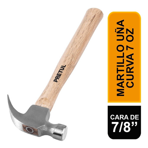 Martillo Uña Curva 7 Oz Pretul 25000
