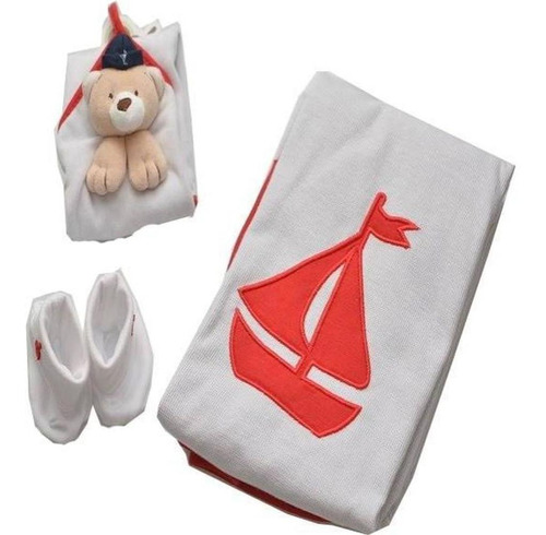 Kit Presente - Marinheiro Manta Blanket E Pantufas Zip Toys