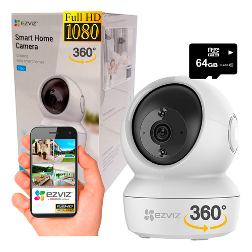 Cámara De Seguridad Ezviz Wifi 360 + Memoria Sd 64gb