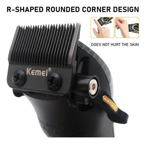 Máquina Kemei 2242 9.000 Rpm + Base Carregadora Profissional Preto