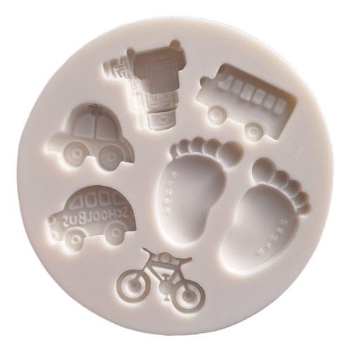 *molde Silicon Transportes Baby Fondant Choco Jabon Resina